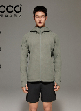 ECCO爱步外套男 26新简约舒适立领连帽防晒华夫格外套男ES261J038
