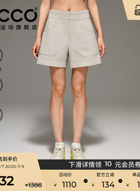 ECCO x 白山联名 户外运动休闲宽松高腰A字爱步短裤女EW261P041