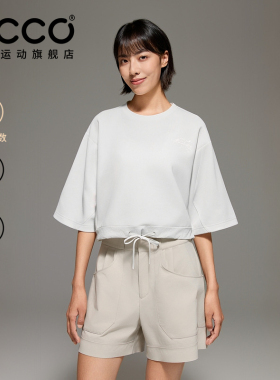 ECCO×白山联名T恤女 26新款时尚百搭白色宽松圆领短袖EW261T040