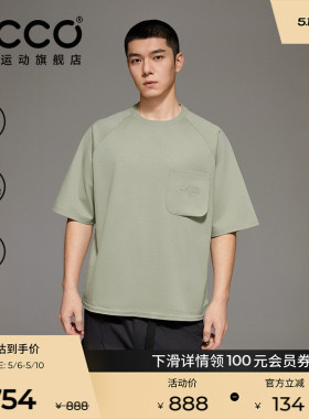 ECCO爱步 x 白山联名 2026春夏质感轻量刺绣短袖t恤男款EW261T005
