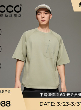 ECCO爱步 x 白山联名 2026春夏户外休闲设计感短袖t恤男EW261T004