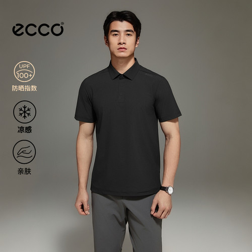 ECCO高尔夫POLO衫男防晒凉感