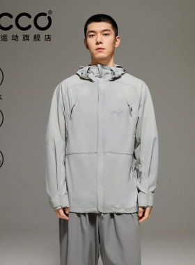 ECCO爱步×白山 26新款春夏机能轻薄连帽防泼软壳外套男EW261J011