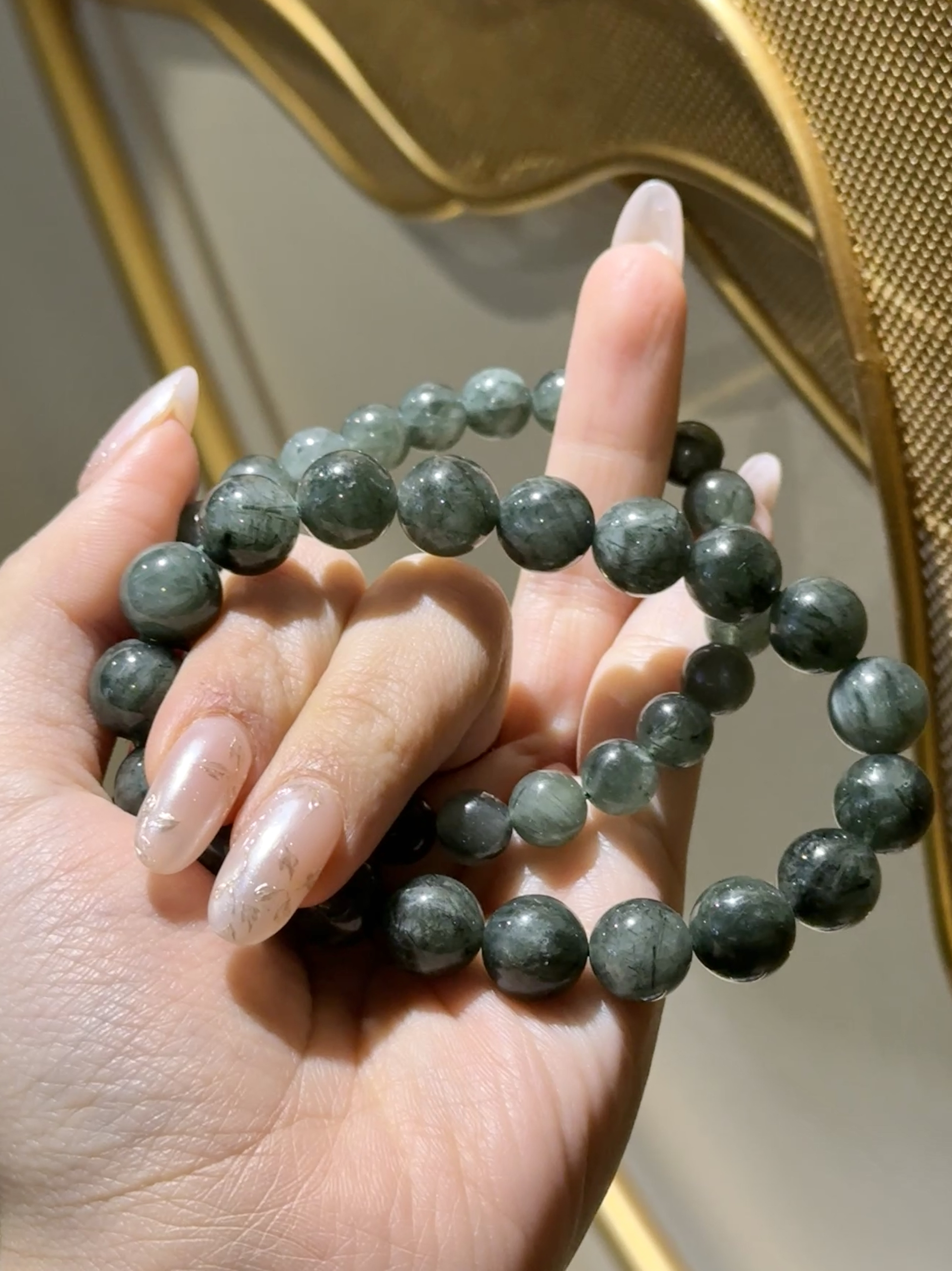 稀有！仅4串！天然绿发晶10mm招财转运森系木属性水晶手链送闺蜜