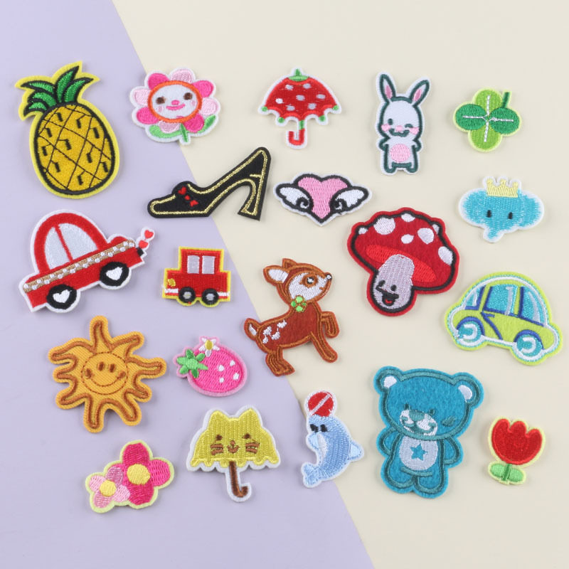 儿童卡通布贴衣服补丁贴布羽绒服修补装饰补洞贴时尚绣花迷你小号