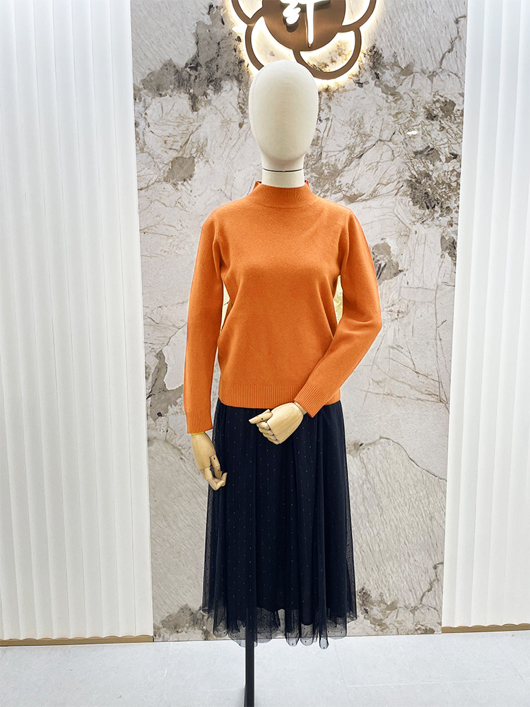 k&ch纤牌女装秋季宽松休闲时尚羊毛纯色针织衫女上衣t342e948h1