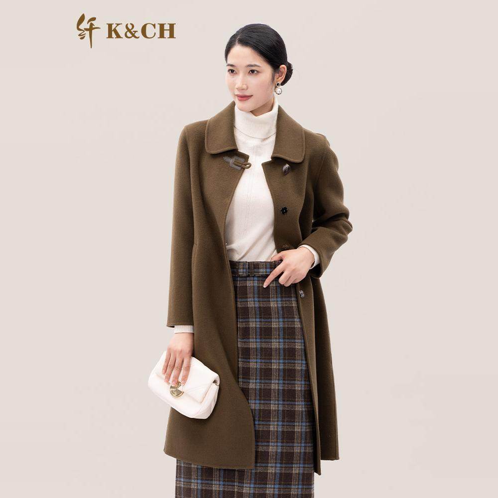 时尚双面羊毛大衣中长款大衣