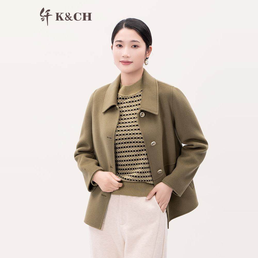 K&CH纤牌女装\双面呢羊绒大衣女高端妈妈冬羊毛呢外套8422C151J1