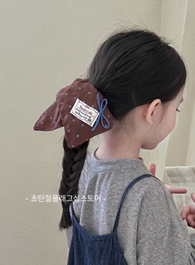 秋冬复古大号方巾儿童扎发大肠发圈小女孩头箍女童头绳橡皮筋头饰