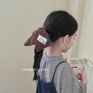 秋冬复古大号方巾儿童扎发大肠发圈小女孩头箍女童头绳橡皮筋头饰