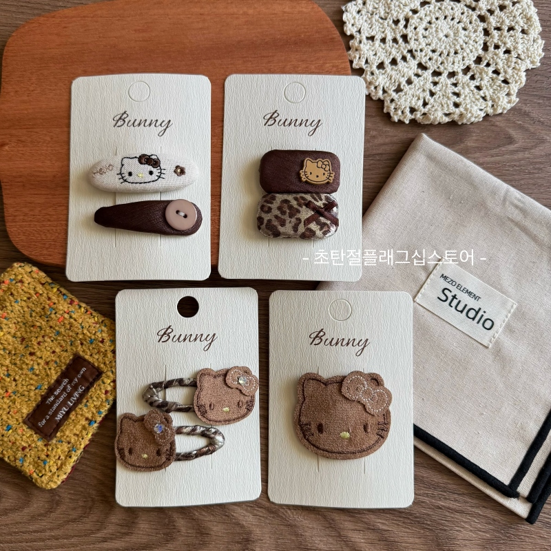 KT猫豹纹小女孩发夹头饰儿童