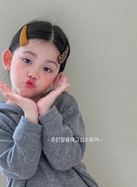 黄色儿童发夹韩国刘海碎发bb夹发卡女童头饰发饰不伤发小女孩发圈