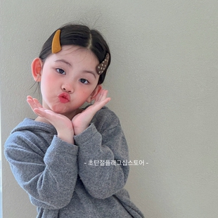 黄色儿童发夹韩国刘海碎发bb夹发卡女童头饰发饰不伤发小女孩发圈