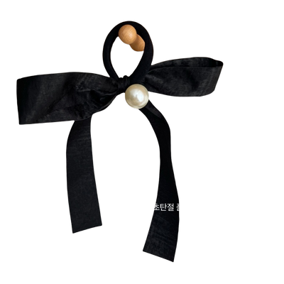 黑色蝴蝶结发圈马尾发夹儿童发饰