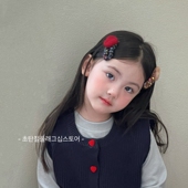 韩国甜美儿童爱心发夹女孩刘海夹子秋冬韩版 公主发卡女童碎发头饰