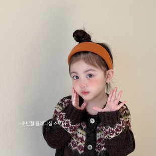 宽边毛绒发箍不勒头儿童头饰新款 宽松女童头箍 小女孩碎发发饰韩版