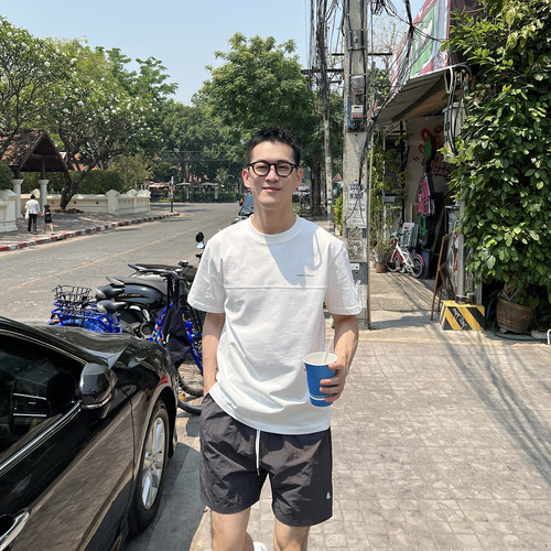 NickTian夏季字母印花短袖T恤