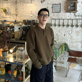 Nick 宽松百搭休闲舒适毛衣 男秋冬新款 Tian 极简纯色polo领针织衫