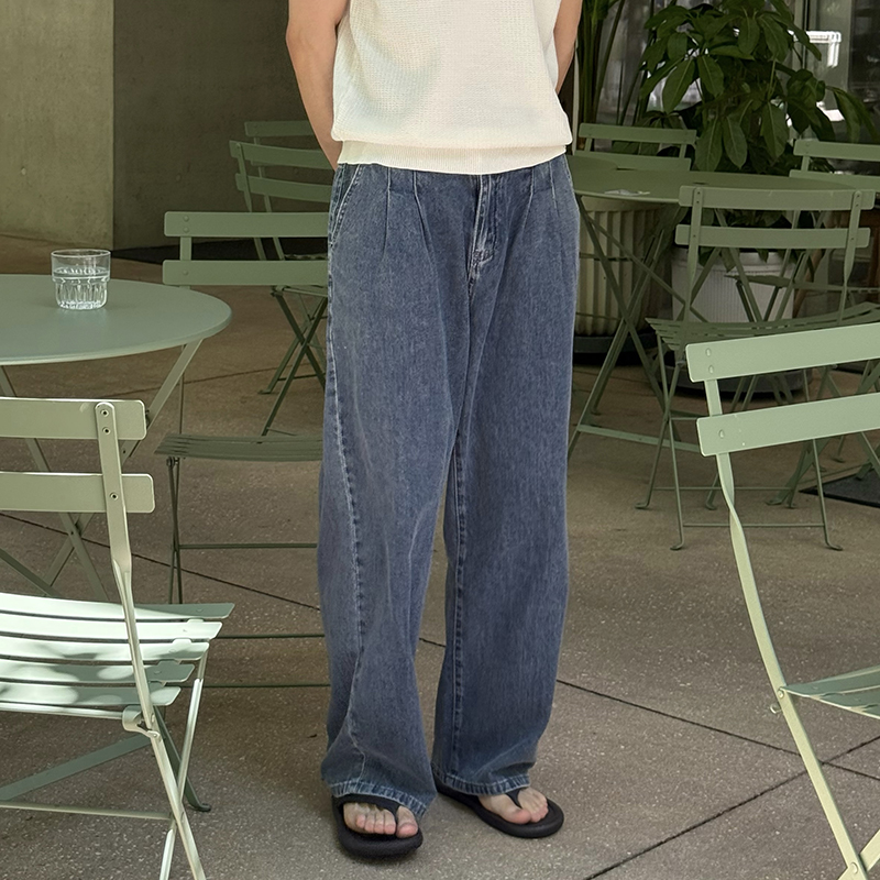 NickTian薄款柔软垂感牛仔裤