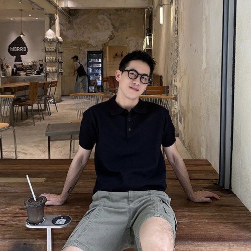 NickTian薄冰丝亨利领polo衫