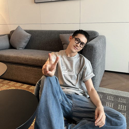 NickTian宽松字母印花短袖T恤