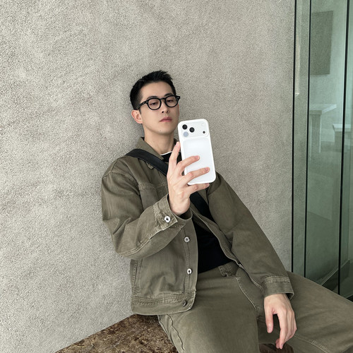 NickTian春季宽松绿色牛仔外套