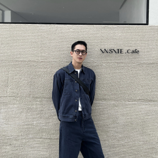 韩系复古牛仔外套男翻领时尚 Nick 新款 春季 百搭宽松休闲夹克 Tian