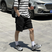 tian 宽松直筒潮流纯色裤 夏季 休闲多口袋工装 nick 男款 美式 短裤 子