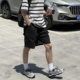 tian 宽松直筒潮流纯色裤 夏季 休闲多口袋工装 nick 男款 美式 短裤 子