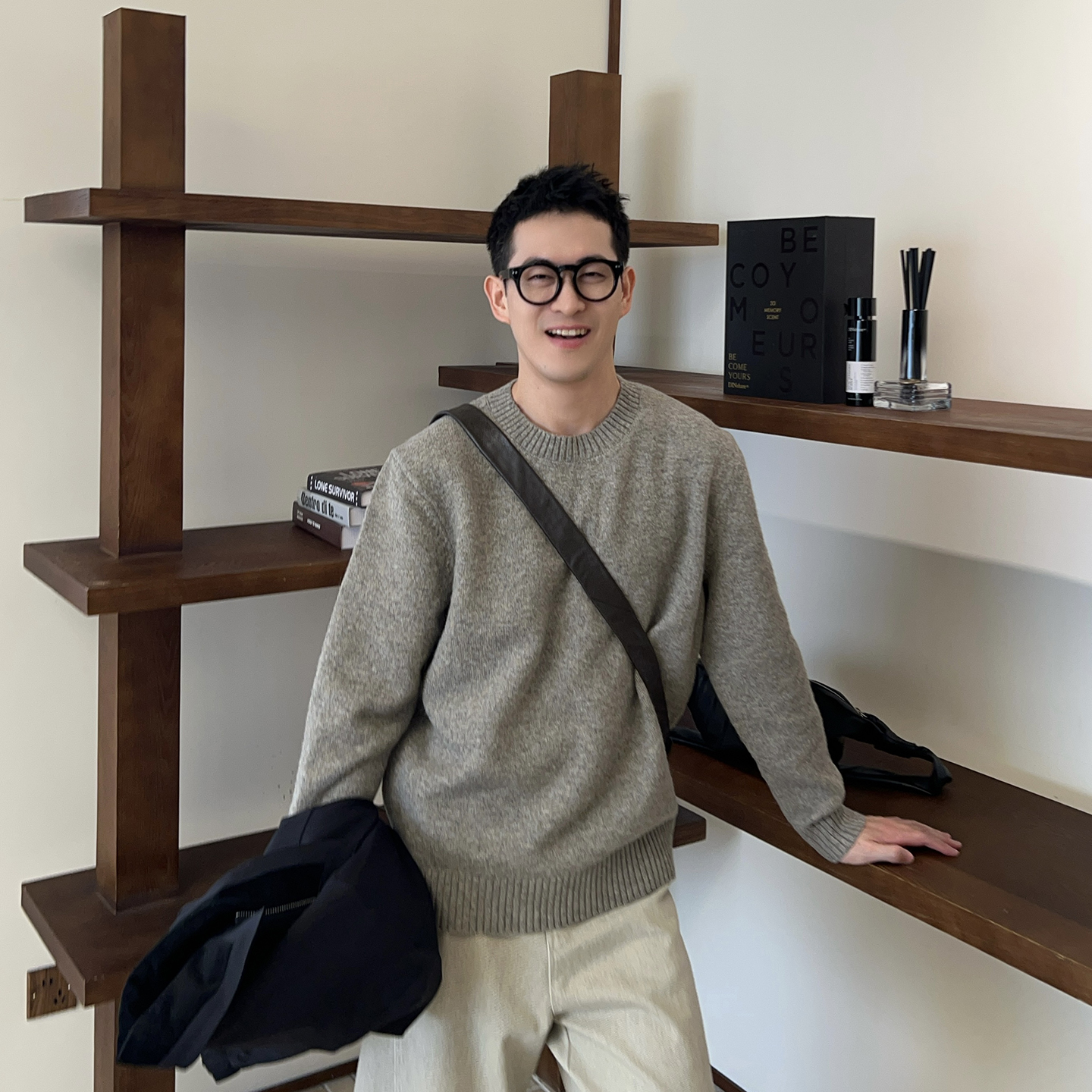 NickTian极简风纯色毛衣针织衫