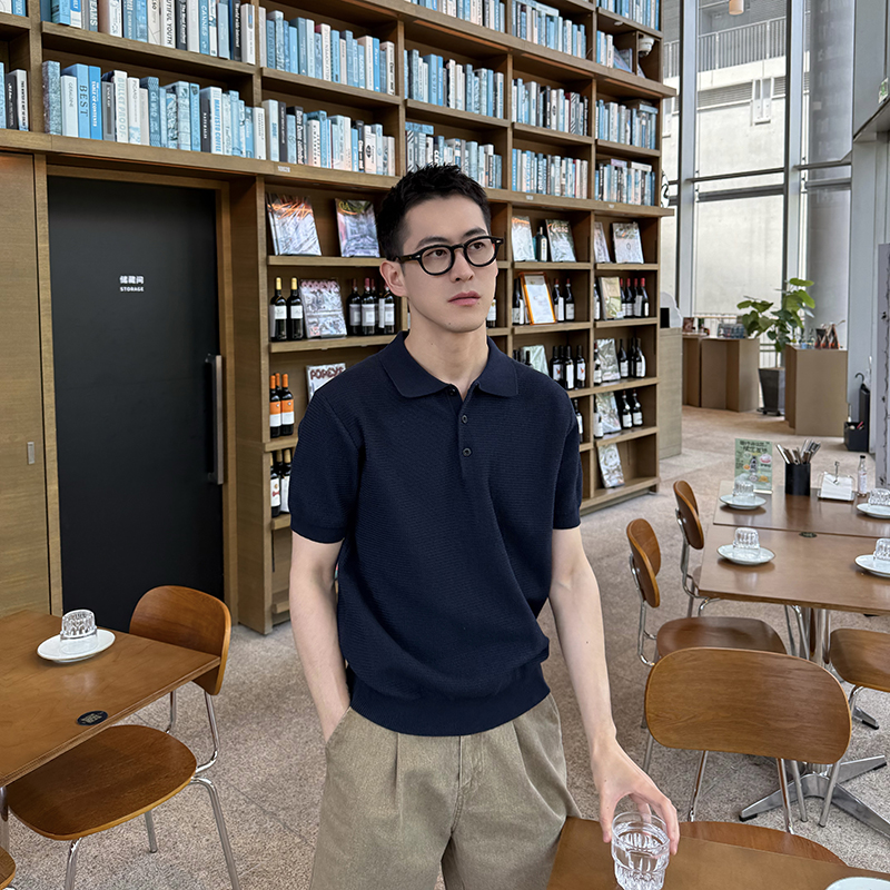 NickTian华夫格肌理感polo衫