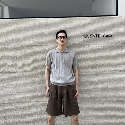 NickTian老钱风冰丝针织短袖