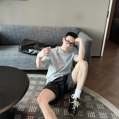 NickTian立体字母刺绣短袖T恤