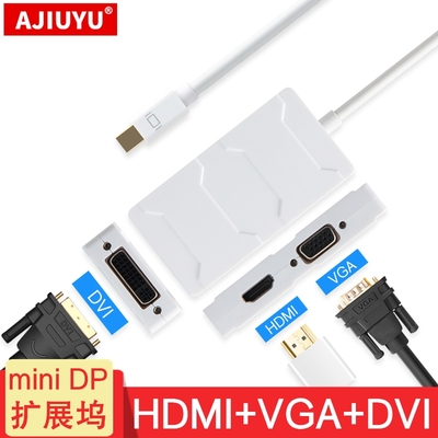 AJIUYU mini DP转HDMI/VGA微软平板Surface Pro6/5/4/3扩展坞macbook air/pro拓展DVI联想Thinkpad电脑转换器