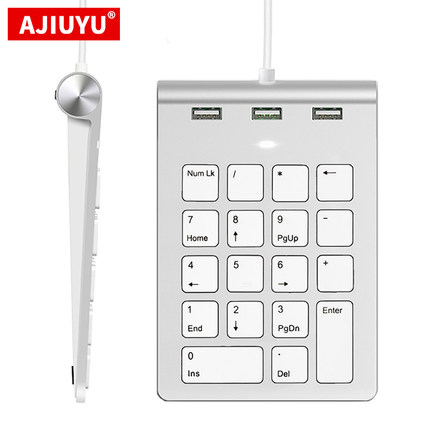 AJIUYU数字小键盘微软Surface Pro10/9/8/7/Laptop2/Book3适用华为苹果联想电脑外接USB财务会计密码输入键盘