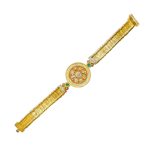 黄金八宝罗盘手链女999足金灵动点钻镶嵌土耳其手表带送女友礼物