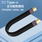 c数据线双头Type C公对公PD快充转USB3.1高速Gen2硬盘超短线40G两头CTOC短款 usb4转接头100W充电typec雷电3