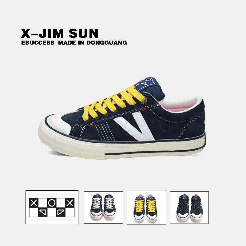 击上滑板鞋2025新款复古百搭潮流舒适学生休闲硫化板鞋增高海军蓝