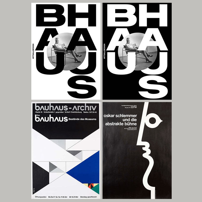 bauhaus海报极打印先锋艺术黑白贴画博主装饰画简风芯包豪斯