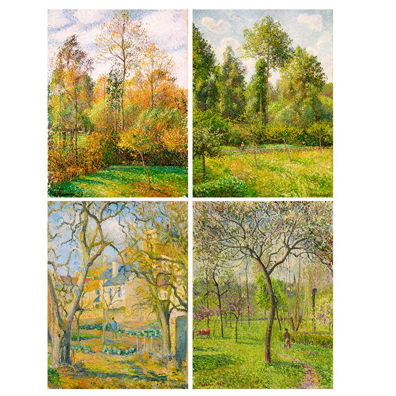 欧式油画树林抽象风景装饰画心现代客厅挂画玄关油画布打印画芯