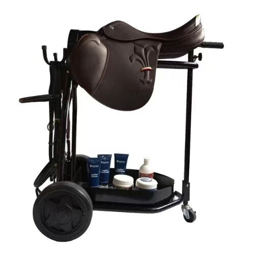 便携式马鞍车马鞍架可折叠可移动马鞍架带轮马具护理品整理车