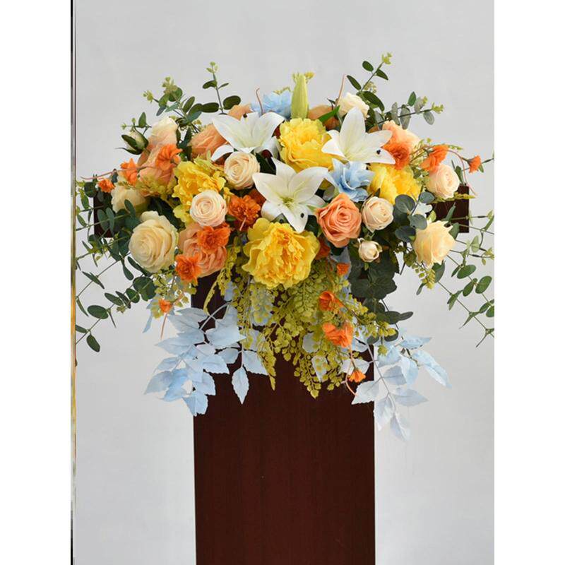 商务颁奖迎宾区高端讲台花挂花签到台挂饰桌花楼盘仿真花道具新款