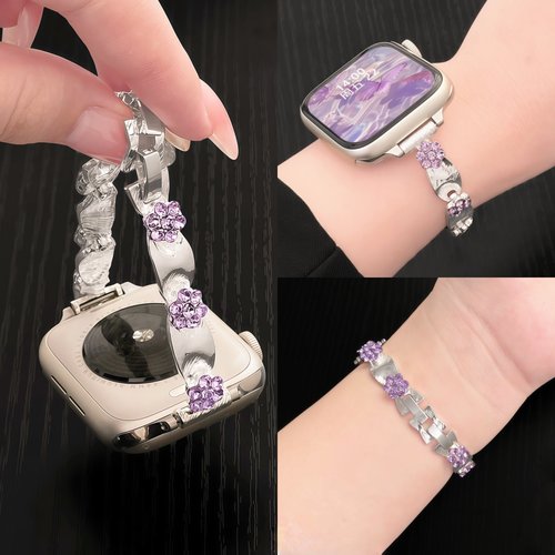 适用小米手环8/9pro丝绒花朵表链