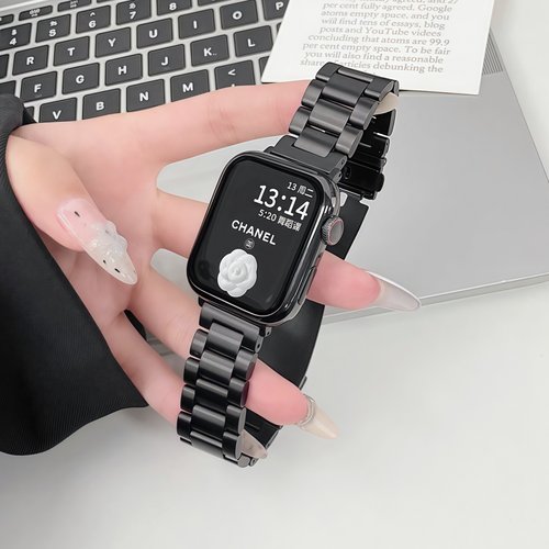 云顶适用苹果手表三珠不锈钢表带