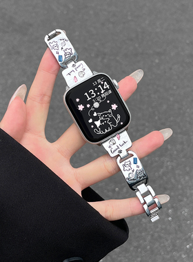 适用红米watch6表带Redmi5可爱小狗彩钻金属表链redmiwatch4手表3腕带2智能1运动女生高级感替换带保护壳配件