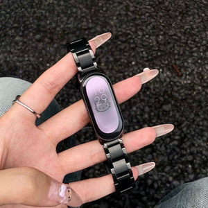 适用小米手环9表带10NFC版腕带8代新款三珠合金金属钢带7/6/5/智能运动男女高级运动替换带金属配件云顶创想