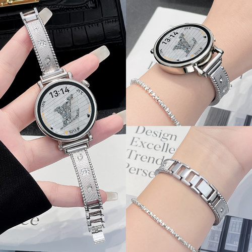 适用oppo手表x3mini表带金属夏季女款oppowatchx2mini手表带闪钻星芒手镯4pro智能运动watchs代腕带小众时尚