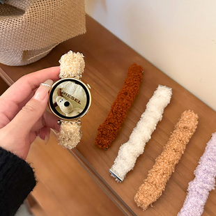 3pro羊羔绒41mm毛绒弹力发圈替换手表带 适用华为gt6手表GT5表带watchgt4秋冬gt3pro女士GT2pro新款 watch5