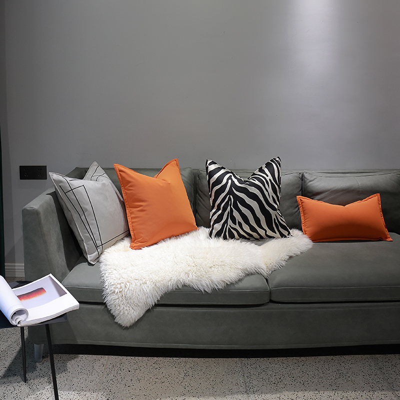 0J0简约现代鲜橙十字缝样板间客厅沙发靠垫抱枕床上腰靠