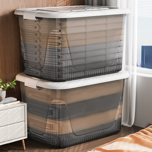 星优加厚特大号透明收纳箱家用储物塑料零食玩具衣服被子整理